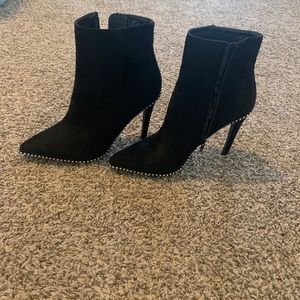 Lauriebelles black booties with silver studs